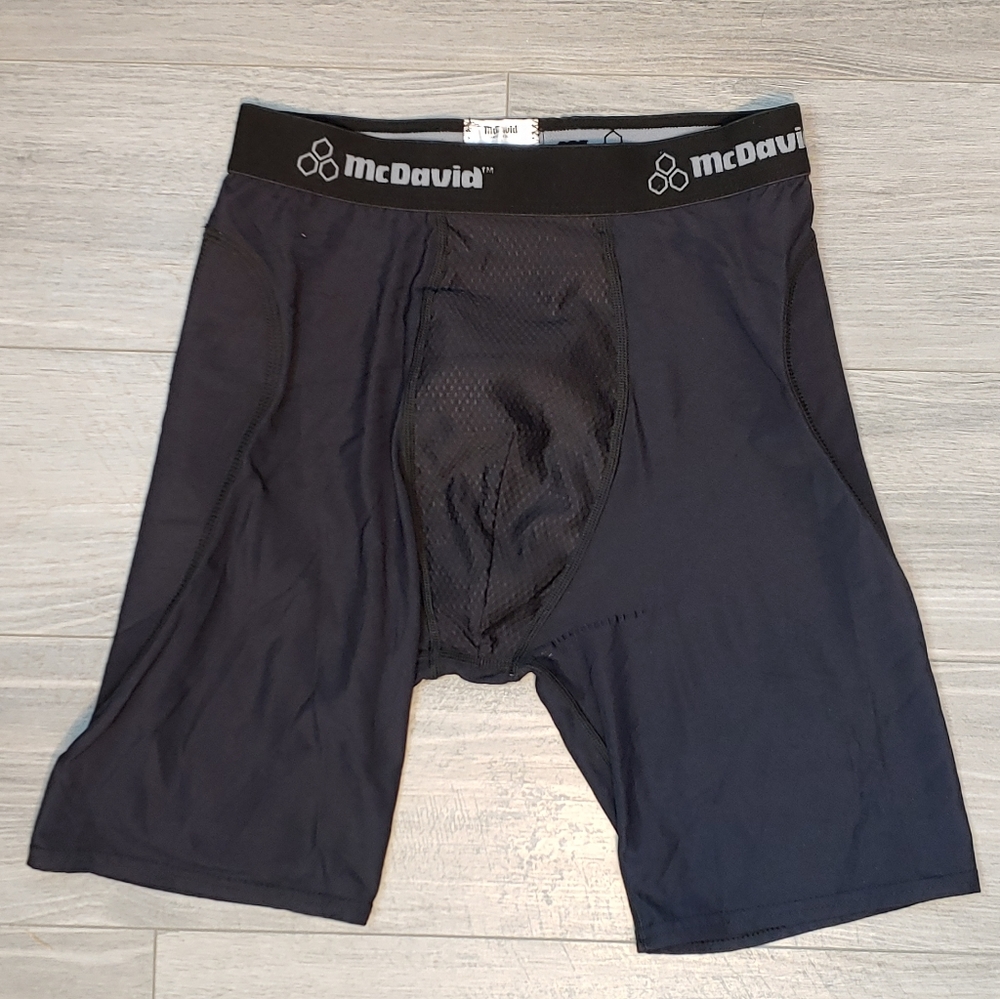 McDavid Premium Compression Shorts Ultra W/Cup Pocket Black Size Medium.